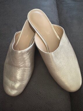 Clarks Metallic Gold Slip-On Mules - size 6.5